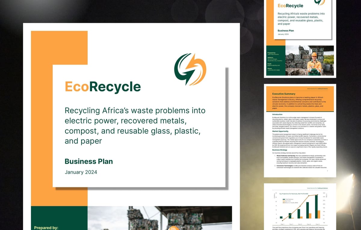 business plans recycling waste materials