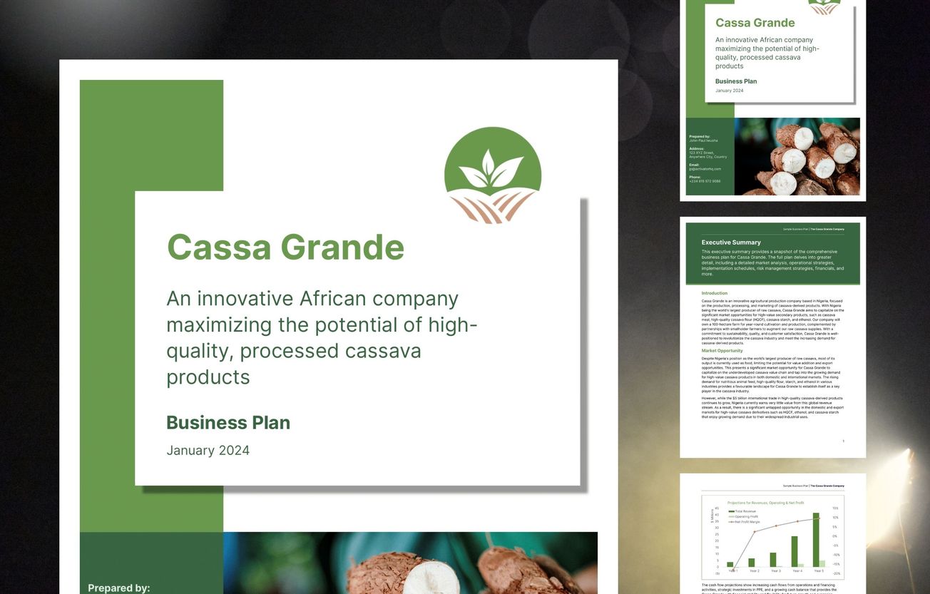 business plan cassava processing